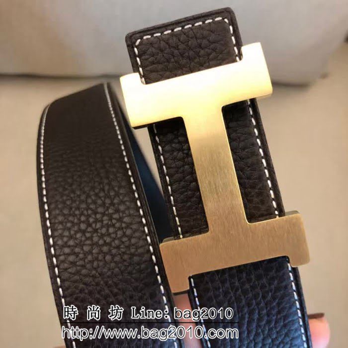 愛馬仕HERMES 原單正品 雙面原版皮 精品鋼扣高端男士皮帶 HHG1484